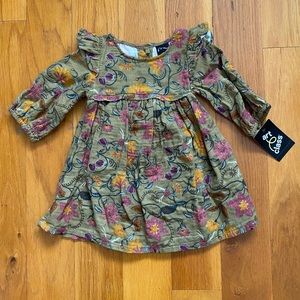 Neutral Tones Floral Baby Dress
